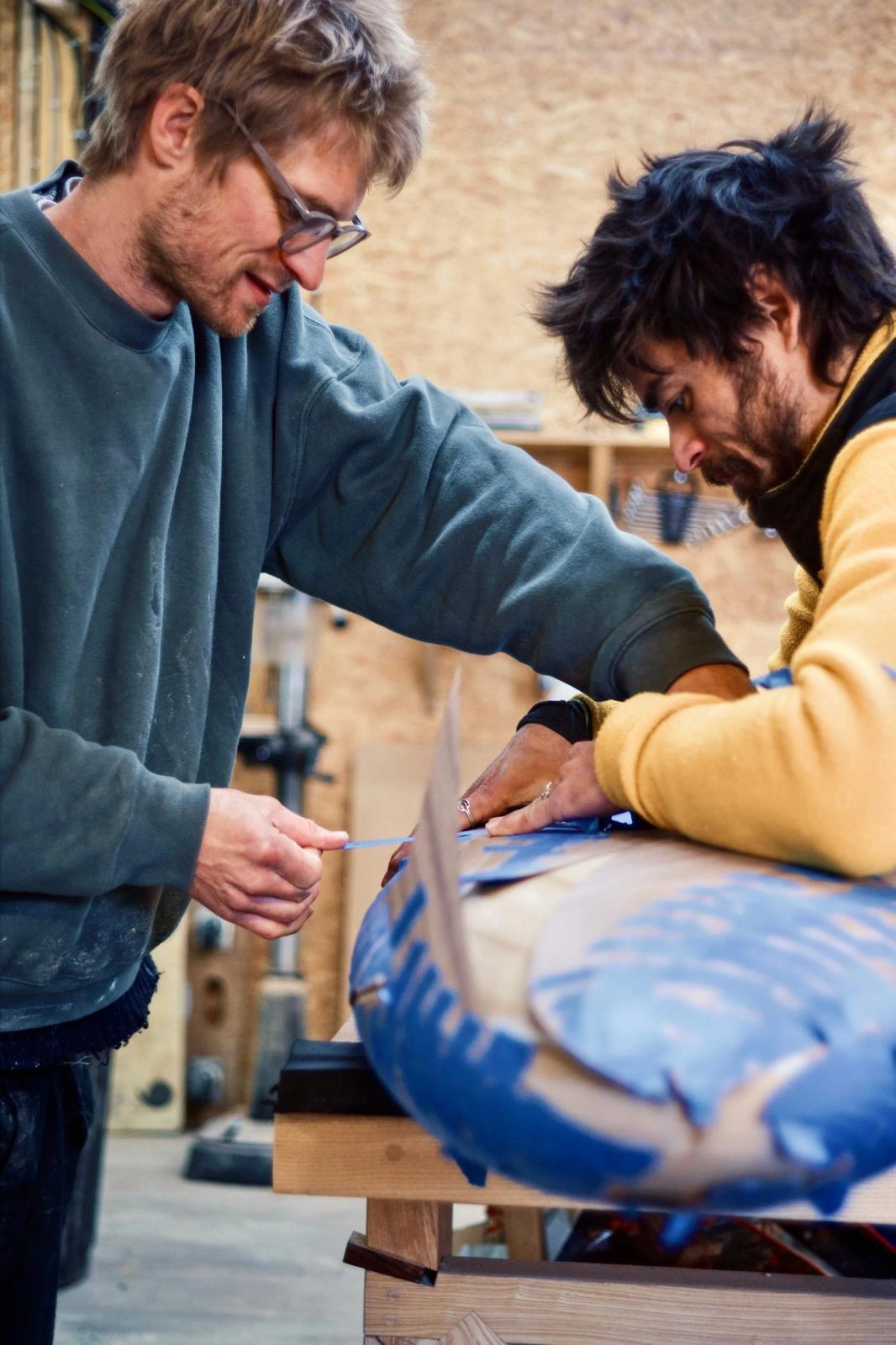 Work in the workshop on the refinement of a piece.